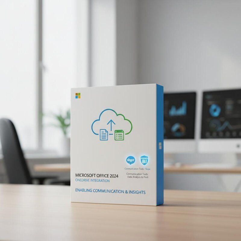 ওয়ানড্রাইভ ইন্টিগ্রেশন মাইক্রোসফ্ট অফিস 2024 যোগাযোগের সরঞ্জাম সরবরাহ করে স্কাইপ এবং ডেটা বিশ্লেষণ সরঞ্জাম পাওয়ার বিআই যোগাযোগ সক্ষম করে